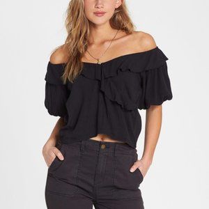 Off-the-shoulder short sleeve top - Black